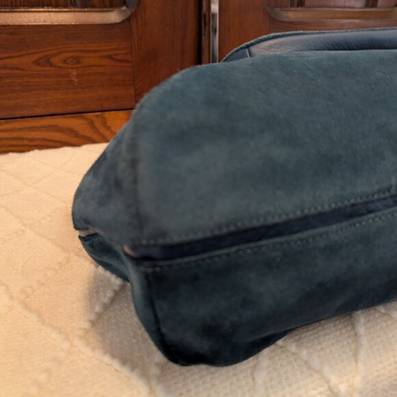 Coach EUC+ Teal Green Suede Shoulder Bag - Picture 10 of 16